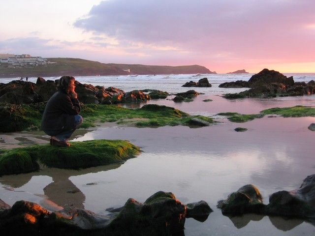 Zdjęcia: Newquay, Kornwalia, Zachod slonca nad oceanem, ANGLIA Zdjęcia: Newquay, Kornwalia, Zachod slonca nad oceanem, ANGLIA