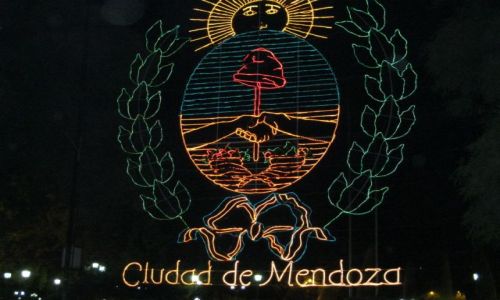 Zdjęcie ARGENTYNA / - / Neon miasta Mendoza w Argentynie / Neon