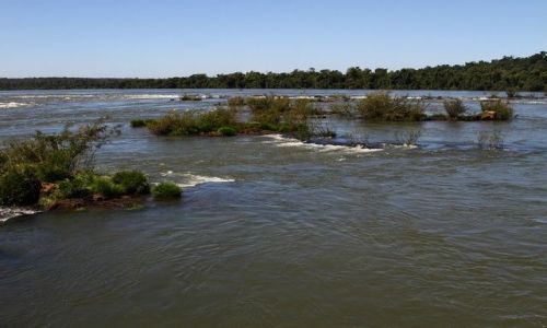 Zdjcie ARGENTYNA / - / Puerto Iguazu / niby spokojna rzeka