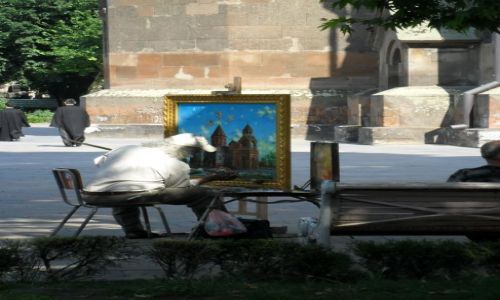 Zdjęcie ARMENIA / - / Echmiadzyn / Malarz w Echmiadzynie