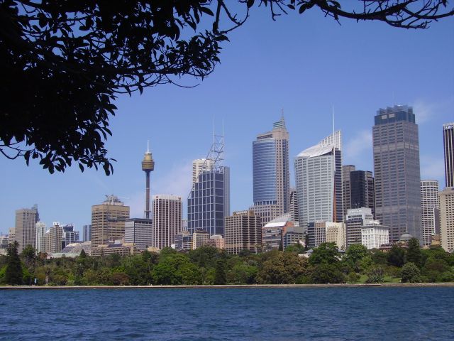 Zdjęcia: robione z obrzeży Ogrodu Botanicznego, Sydney, panorama centrum Sydney, AUSTRALIA Zdjęcia: robione z obrzeży Ogrodu Botanicznego, Sydney, panorama centrum Sydney, AUSTRALIA