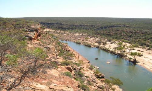 Zdjcie AUSTRALIA / Zach. Australia/ polnoc, 800 km od Perth / Kalbarii / Murchinson River i kaniony