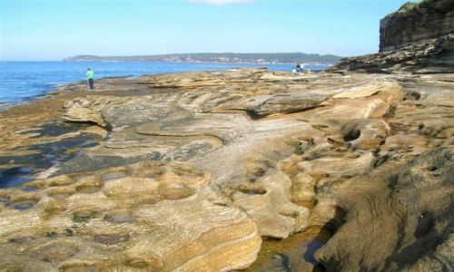 Zdjecie AUSTRALIA / Sydney / Coogee / Rzezby skalne.
