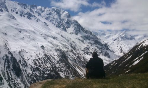 Zdjecie AUSTRIA / Sankt Leonhard im Pitztal / Rifflsee / Wiosenny Poranek