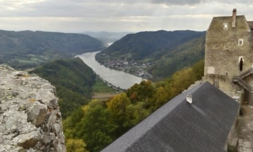 Zdjcie AUSTRIA / Dolina Wachau / Aggstein / Zamek Aggstein - widok na Dunaj