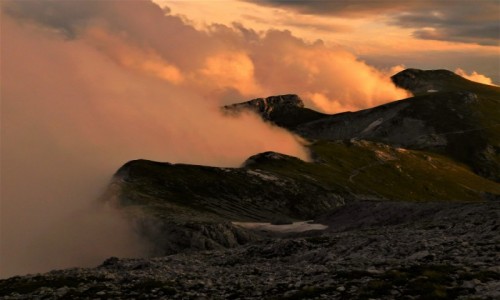 Zdjęcie AUSTRIA / alpy / hochschwab / słońce chmury zachód