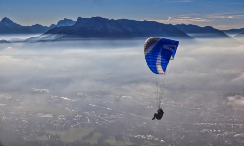 Zdjęcie AUSTRIA / Alpes / Salzburg / Lotnia /Paraglider / Parapente
