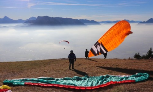 Zdjęcie AUSTRIA / Alpes / Salzburg / Lotnia /Paraglider / Parapente