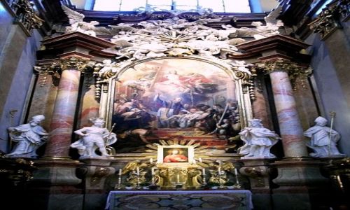 Zdjecie AUSTRIA / Wiede / Stare miasto / Wntrze kocioa w. Piotra (Peterskirche) z 1733 roku.