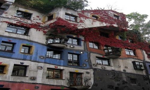 Zdjcie AUSTRIA / pn-wsch cz Austrii / Wiede / domy  Hundertwassera