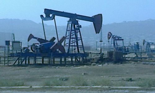 Zdjęcie AZERBEJDżAN / Baku / pola naftowe / pracująca gąska