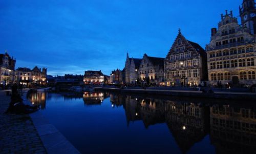 Zdjecie BELGIA / Gand / Most w. Michaa / Gand noc 