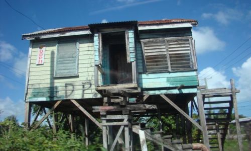 Zdjecie BELIZE / - / okolice Orange Walk / typowy domek wiejski z Belize