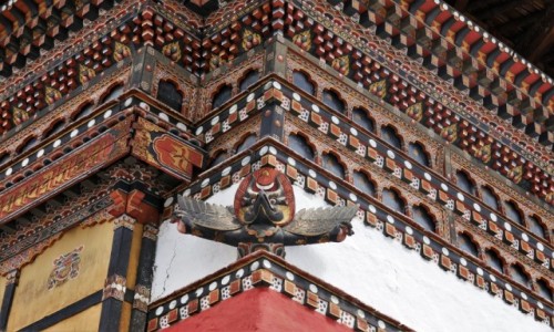 Zdjęcie BHUTAN / Thimphu / Stolica kraju / Dzong w Thimphu - detal