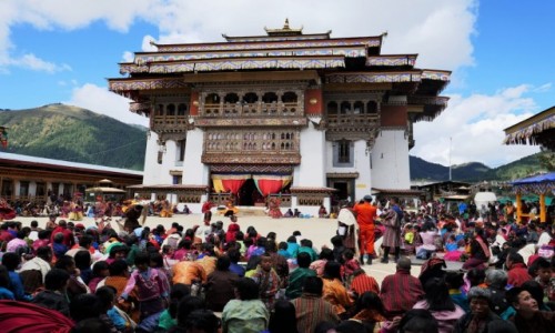 Zdjęcie BHUTAN / Dystrykt Wangdue / Gangtey Monastery / Gangtey Monastery podczas festiwalu