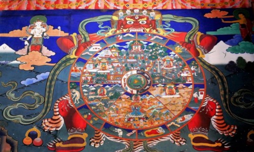 Zdjecie BHUTAN / Dystrykt Paro / Dzong Paro / Mural z wizerunkiem Jamy