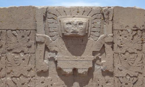 Zdjcie BOLIWIA / La Paz / Tiwanaku (Tiahuanako) / Detal z Bramy Soca