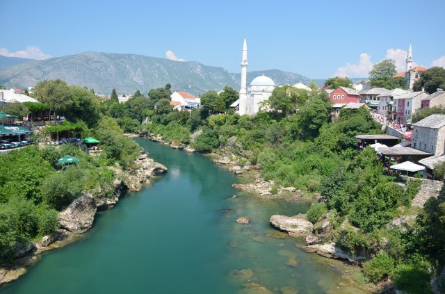 Zdjęcia: Mostar, Bałkany, Widok z mostu, BOśNIA i HERCEGOWINA Zdjęcia: Mostar, Bałkany, Widok z mostu, BOśNIA i HERCEGOWINA