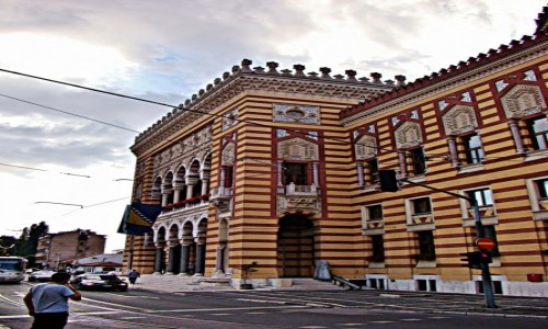 Zdjęcie BOśNIA i HERCEGOWINA / Republika Serbska / Sarajewo / Sarajewo-ratusz z 1895 roku