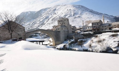 Zdjecie BONIA i HERCEGOWINA / hercegowina / mostar stari grad / Zimowy Mostar