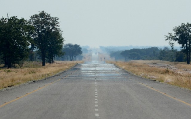 Zdj cia: Daleko za Francistown, Duga droga do Kasane, BOTSWANA