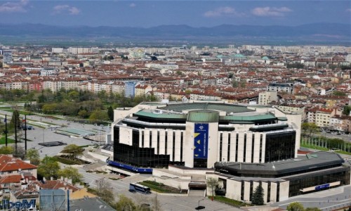 Zdjęcie BUłGARIA / .. / Sofia / Panorama Sofii z Narodowym Pałacem Kultury