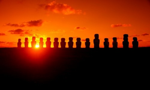 Zdjecie CHILE / Rapa Nui / Ahu Tongariki / Wschd soca nad Ahu Tongariki, Rapa Nui