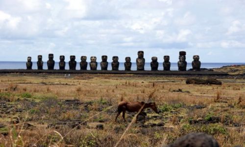 Zdjecie CHILE / Rapa Nui / Tongariki / Tongariki.... i kon..