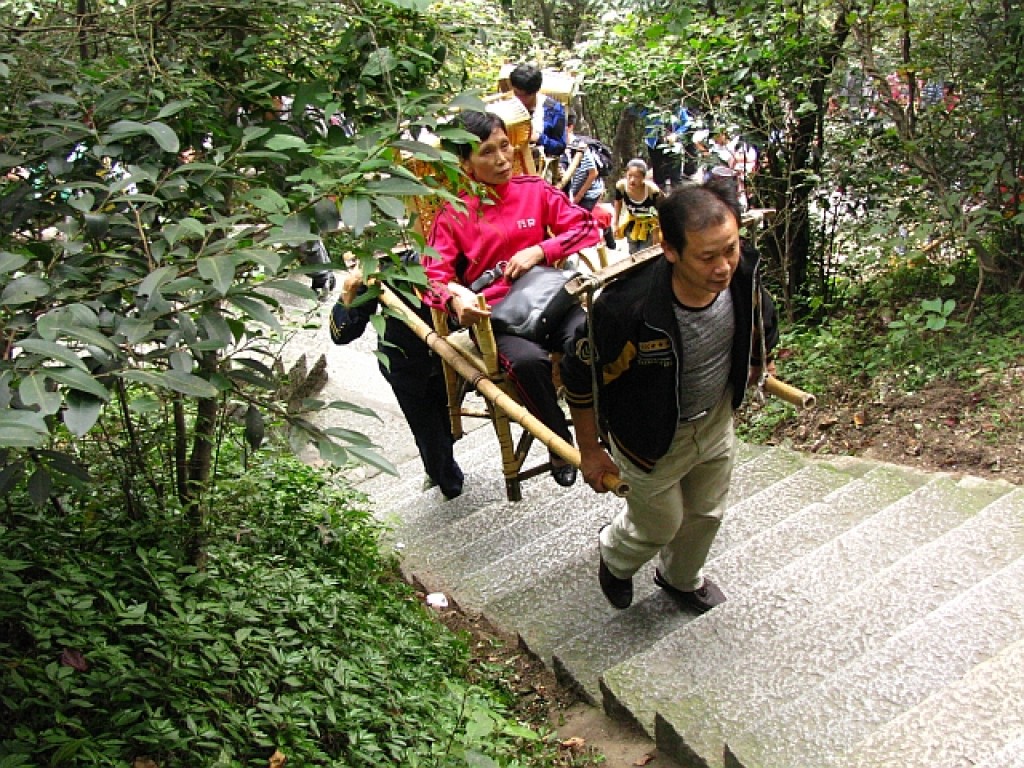 Zdjęcia: Lu Shan, prowincja Jianxi, tragarze, CHINY Zdjęcia: Lu Shan, prowincja Jianxi, tragarze, CHINY
