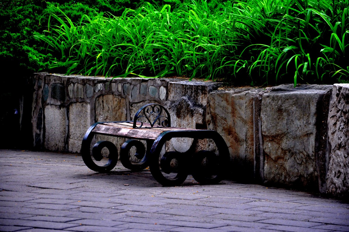 Zdjęcia: Ritan Park, Beijing, ławeczka, CHINY Zdjęcia: Ritan Park, Beijing, ławeczka, CHINY