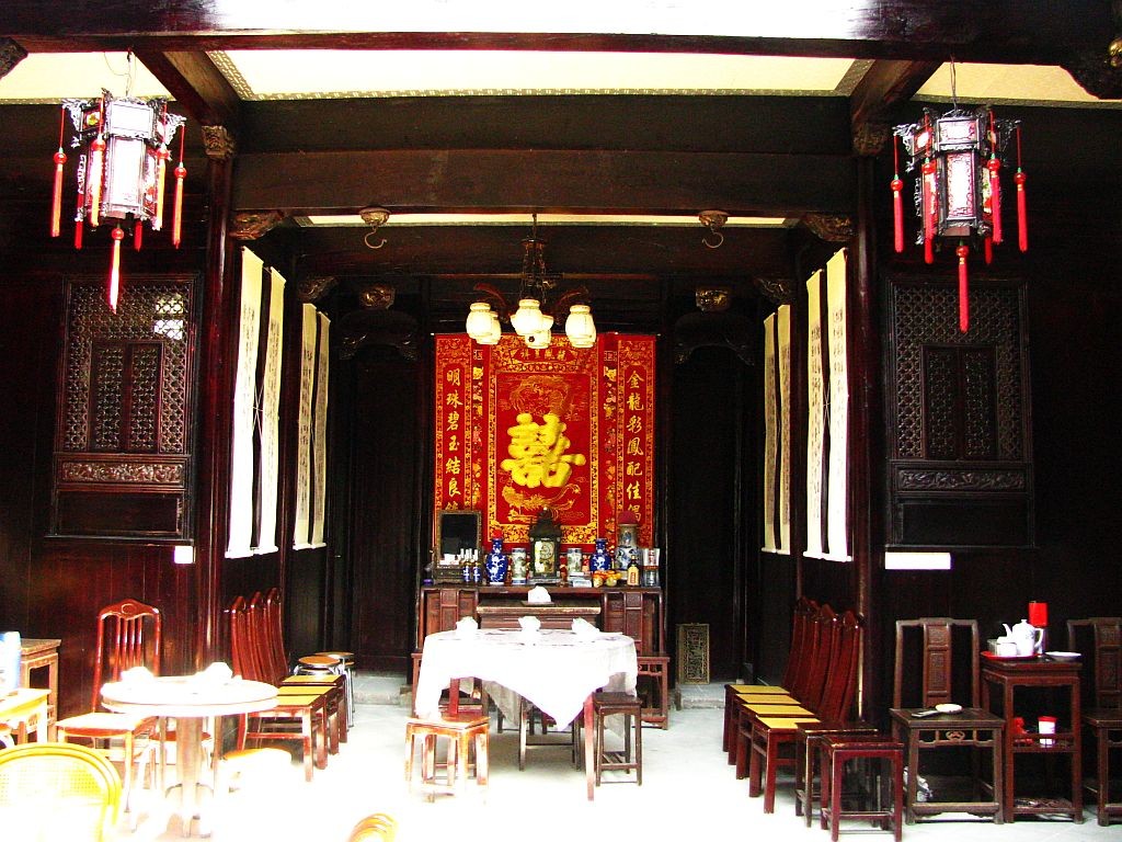 Zdjęcia: Hongcun, prowincja Anhui, wnętrze domu bogatego kupca soli., CHINY Zdjęcia: Hongcun, prowincja Anhui, wnętrze domu bogatego kupca soli., CHINY