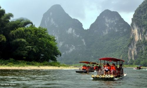 Zdjęcie CHINY / Kuangsi / okolice Yangshuo / spływ rzeką Li