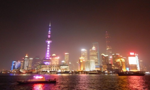 Zdjęcie CHINY / - / Szanghai - Bund w nocy / .