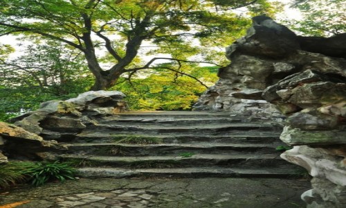 Zdjcie CHINY / prowincja jangsu / ogrody Wuxi / Schody