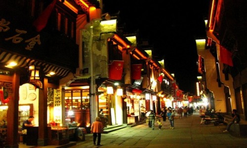 Zdjcie CHINY / prowincja Anhui / pokad samolotu Shanghai - Tunxi / Ulica Stara