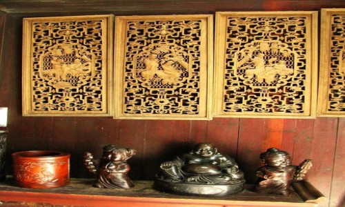 Zdjcie CHINY / prowincja Anhui / Hongcun / drewniane panele charakterystyczne ozdoby domw w  Hongcun