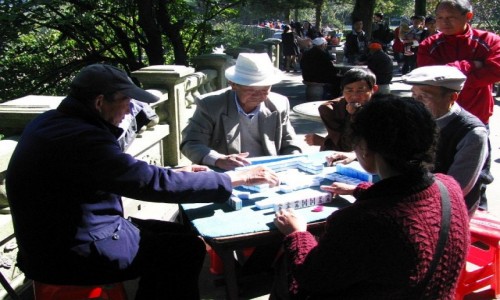 Zdjcie CHINY / prowincja Jiangxi / Lu Shan / chiscy emeryci 