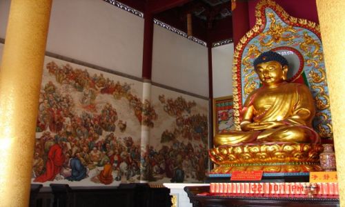 Zdjecie CHINY / GUANZOU / Nanning / Czyzby na scianie klasztoru byla droga krzyzowa