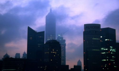 Zdjecie CHINY / brak / Shanghai / Pudong bladym świtem