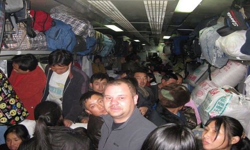 Zdjęcie CHINY / polnocno-zachodnie Chiny  / pociag z Turbanu do Wuwei / Luzik