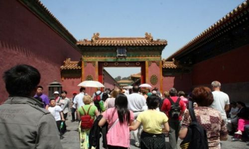 Zdjecie CHINY / - / PEKIN / Wyjście z Zakazanego Miasta