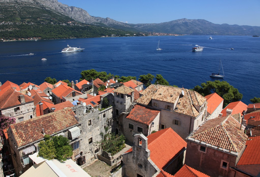 Zdjęcia: Korčula, Południowa Dalmacja, Widok z wieży katedry św. Marka , CHORWACJA Zdjęcia: Korčula, Południowa Dalmacja, Widok z wieży katedry św. Marka , CHORWACJA