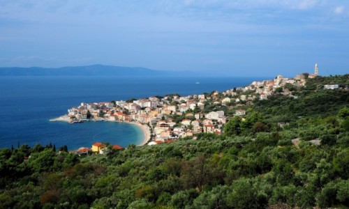 Zdjecie CHORWACJA / Riviera Makarska / Igrane / biay, niebieski, zielony...