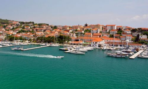 Zdjęcie CHORWACJA / Dalmacja / Widok z twierdzy Kamerlengo / Panorama Trogiru