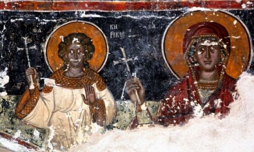 Zdj�cie CYPR / Polis Chrysochous / Ko�ci� Agios Andronikos / Malowid�a �cienne