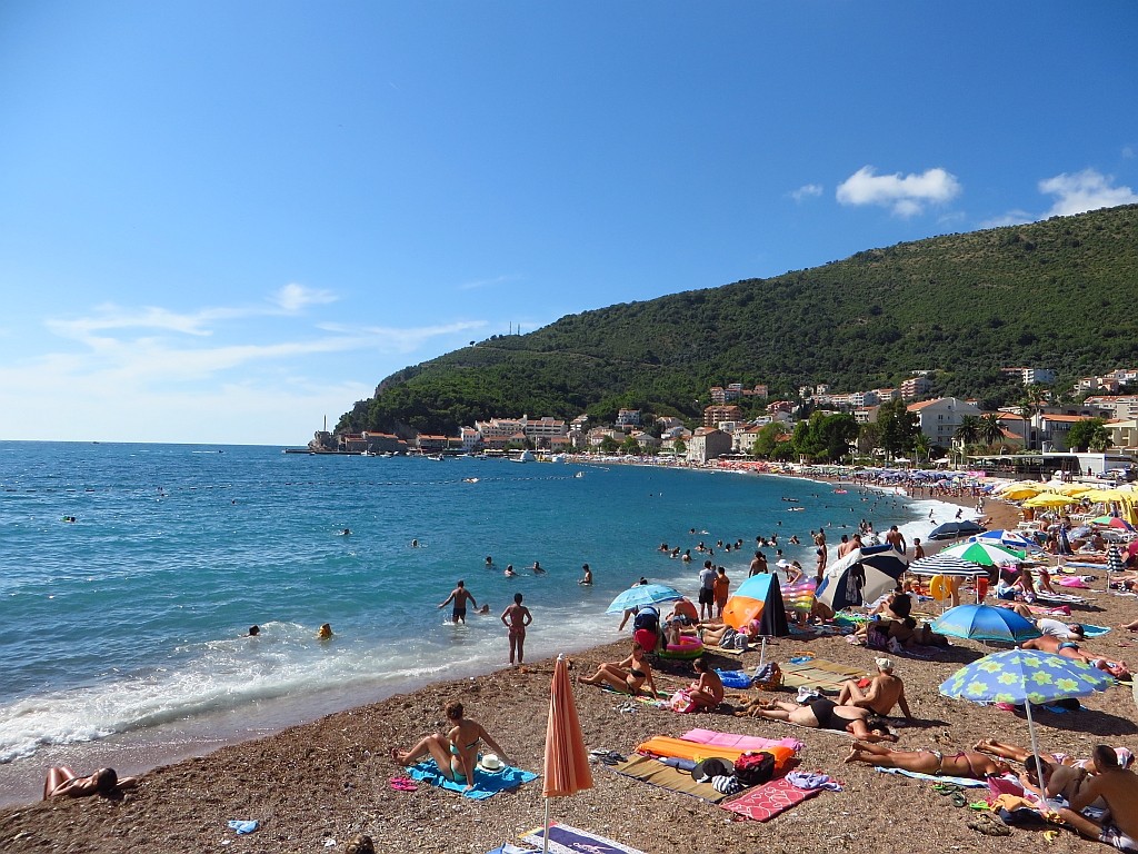 Zdjęcia: Petrovac, wybrzeże Czarnogóry, plaża w Petrovacu, CZARNOGÓRA Zdjęcia: Petrovac, wybrzeże Czarnogóry, plaża w Petrovacu, CZARNOGÓRA