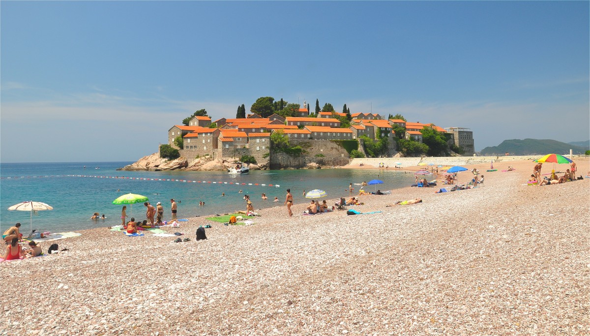 Zdjęcia: Sveti Stefan, Budva, Plaża w Sveti Stefan, CZARNOGÓRA Zdjęcia: Sveti Stefan, Budva, Plaża w Sveti Stefan, CZARNOGÓRA