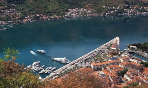 Zdjecie CZARNOGRA / Zatoka Kotorska / Kotor / w kolorze kobaltowym...