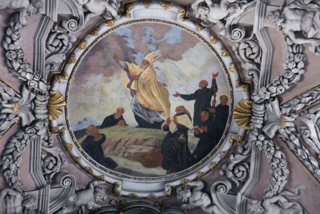 Zdjęcia: Broumov, Skalne Miasta, Sklepienie klasztoru w Brumowie, detal II, CZECHY Zdjęcia: Broumov, Skalne Miasta, Sklepienie klasztoru w Brumowie, detal II, CZECHY