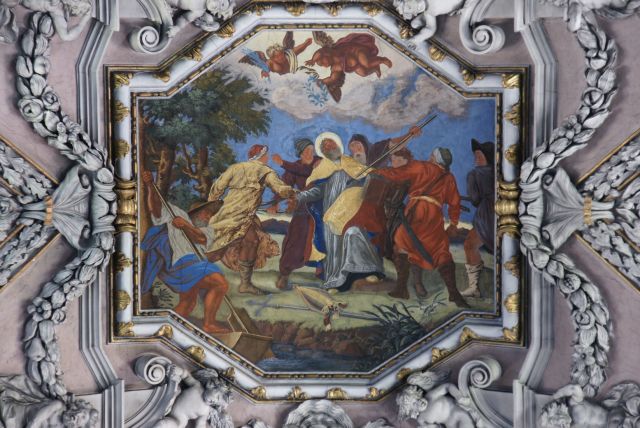 Zdjęcia: Broumov, Skalne Miasta, Sklepienie klasztoru w Brumowie, detal III, CZECHY Zdjęcia: Broumov, Skalne Miasta, Sklepienie klasztoru w Brumowie, detal III, CZECHY